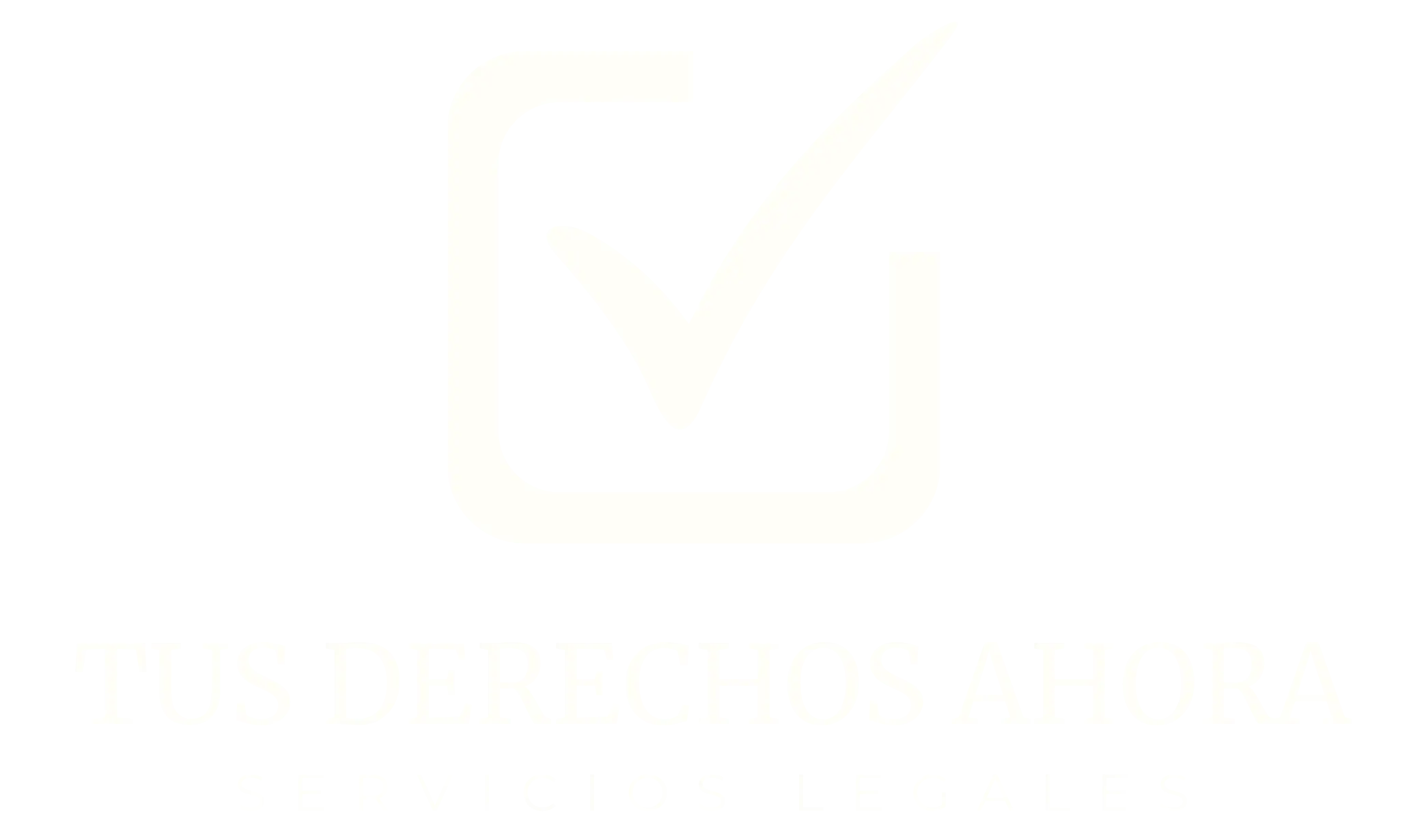 Logotipo blanco Tus derechos ahora | Servicios legales